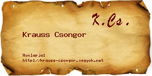 Krauss Csongor névjegykártya